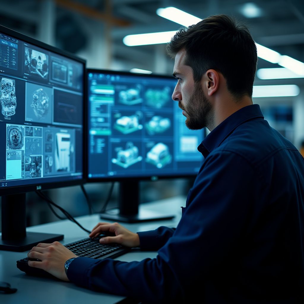 Técnico realizando diagnóstico con equipo avanzado